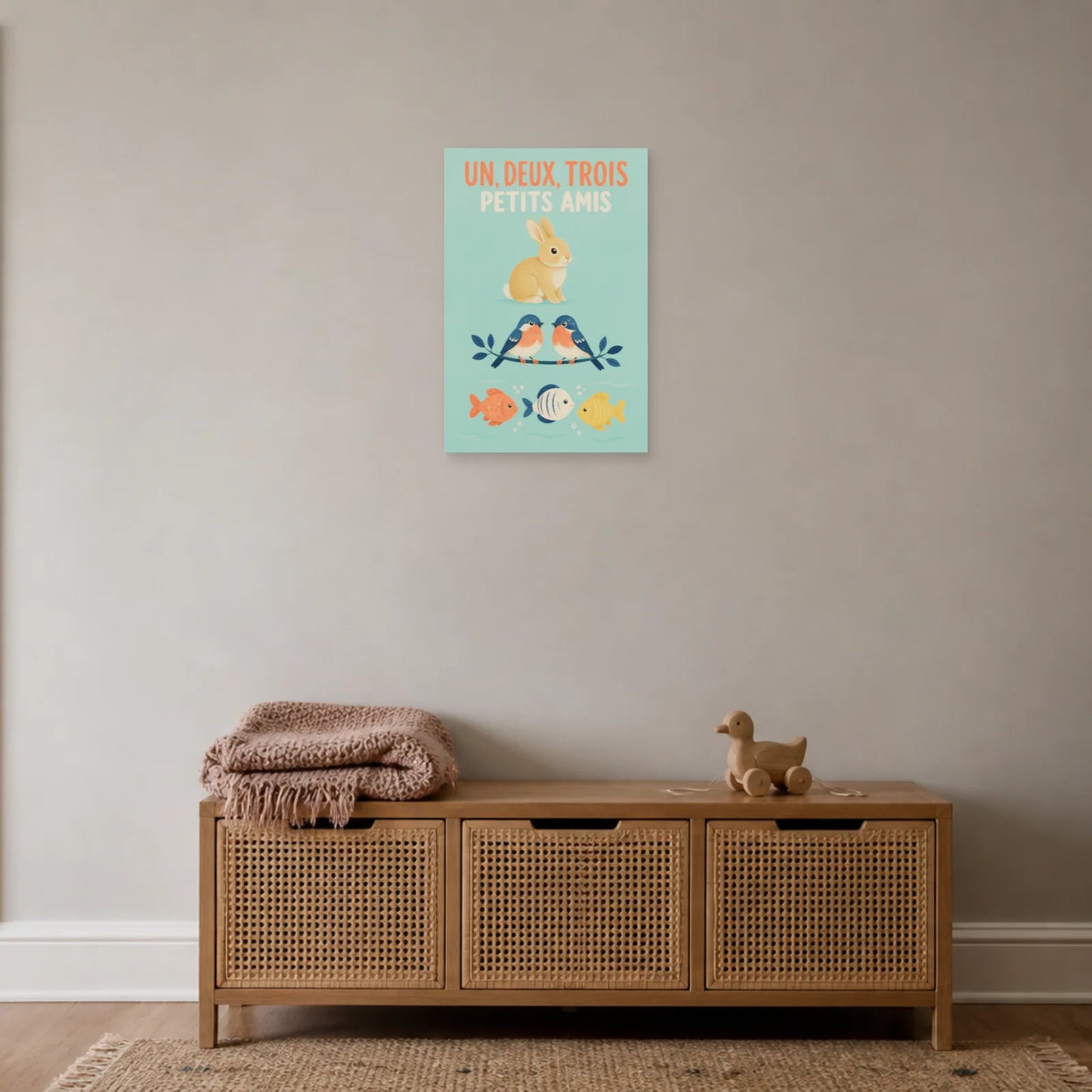 Affiche Un, Deux, Trois – Petits Amis dans une entrée ou un couloir - Art Virtuoso