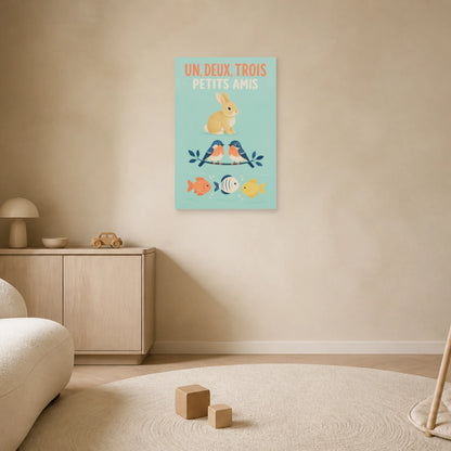 Affiche Un, Deux, Trois – Petits Amis dans un salon - Art Virtuoso