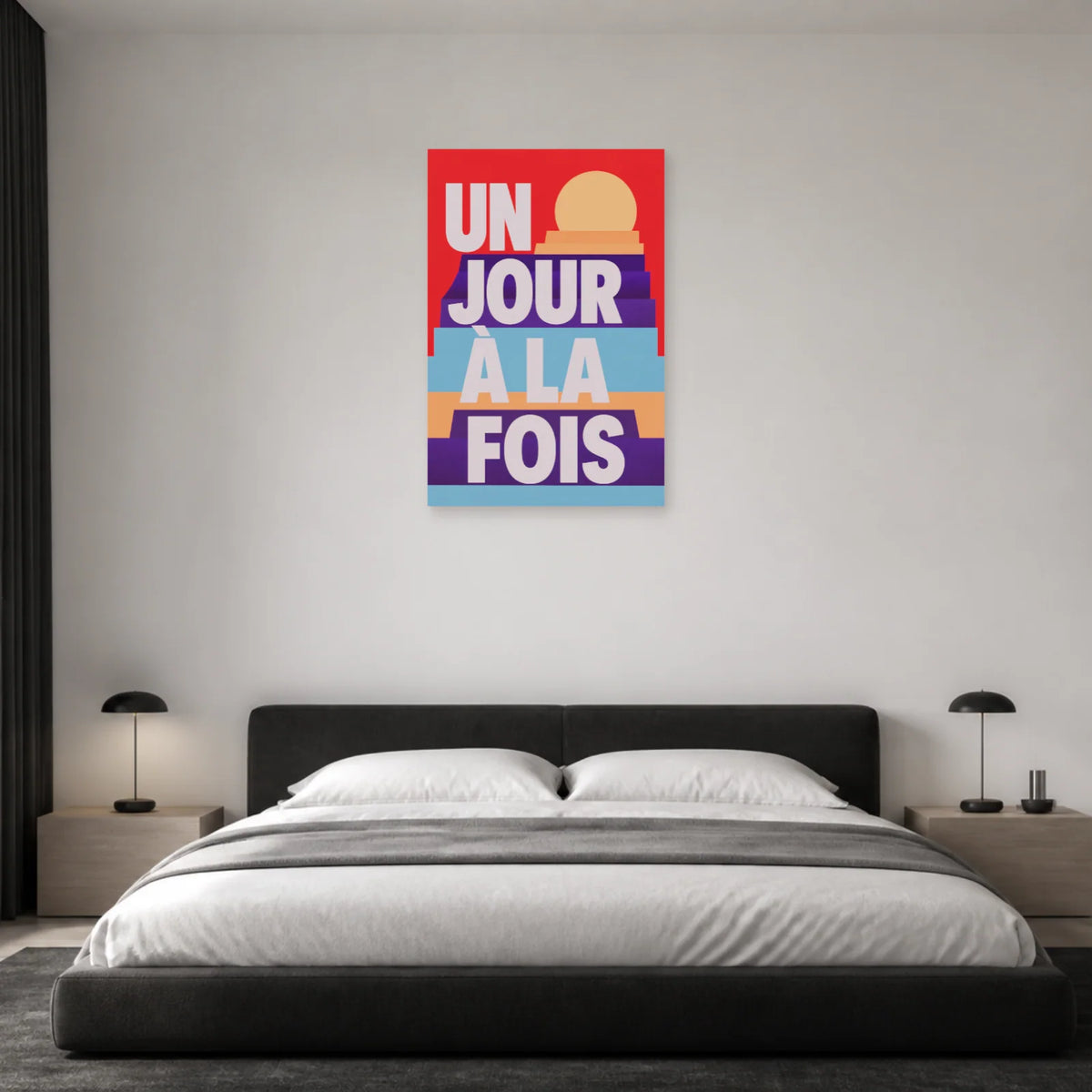Affiche Un jour à la fois – Lever en gradins dans une chambre - Art Virtuoso