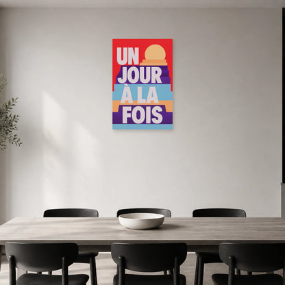 Affiche Un jour à la fois – Lever en gradins dans une salle à manger - Art Virtuoso