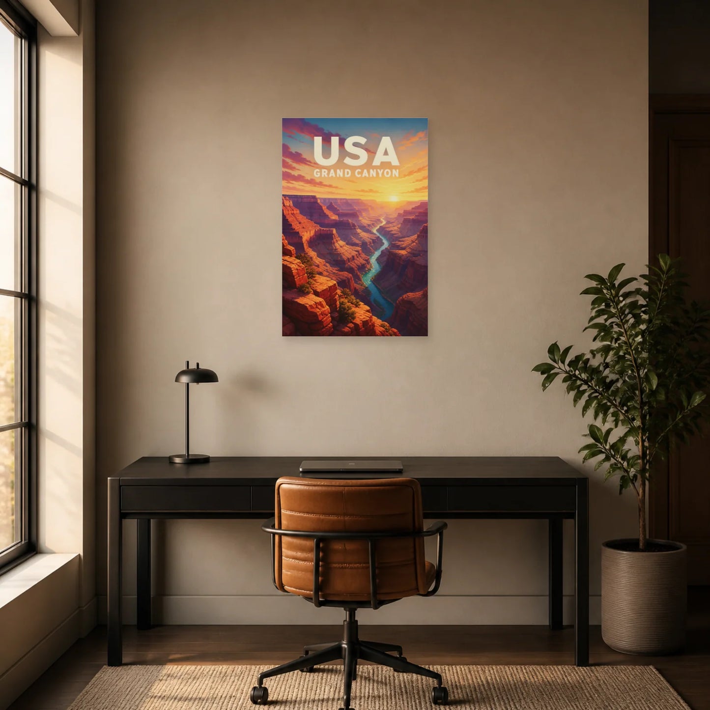 Affiche USA – Grand Canyon dans un bureau - Art Virtuoso