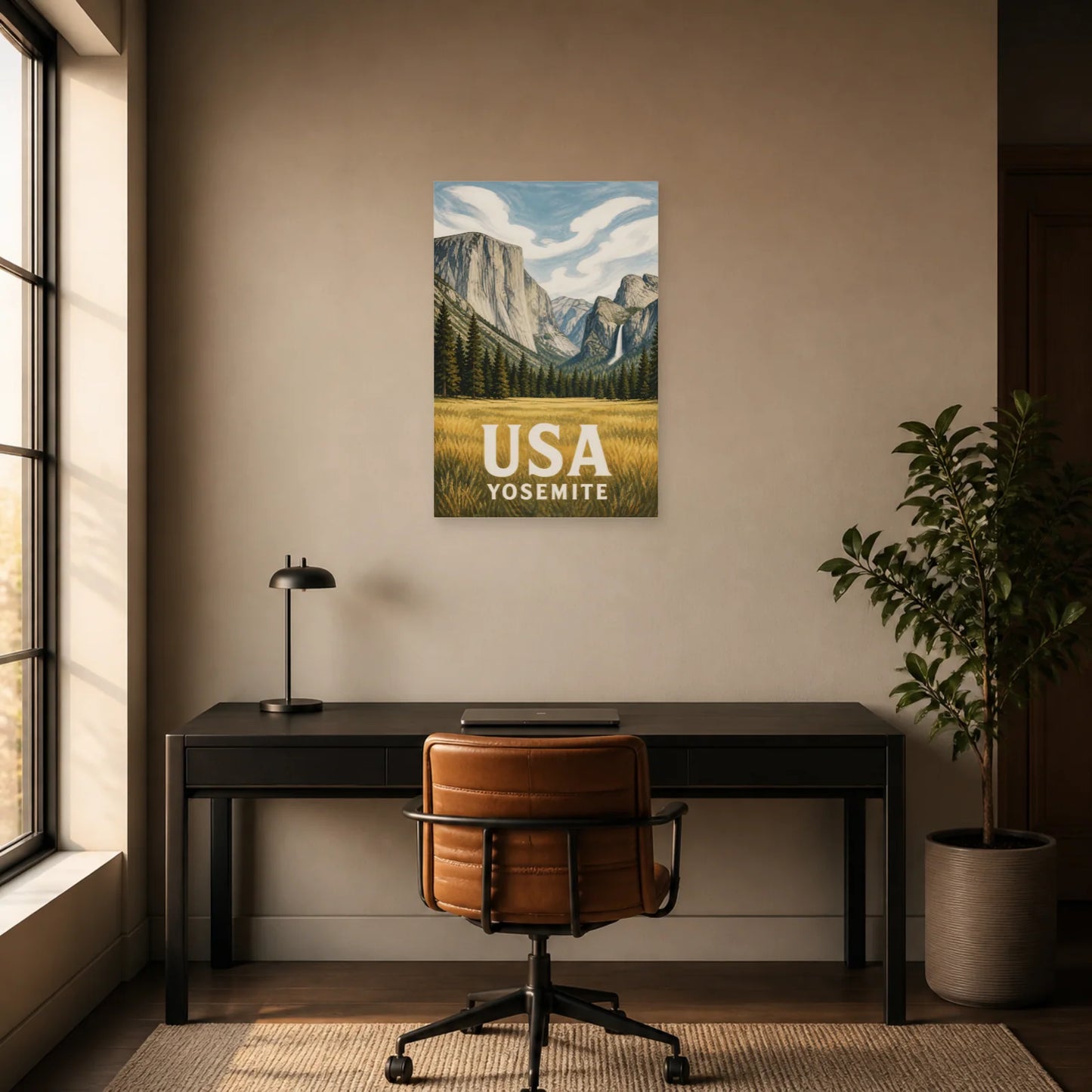 Affiche USA – Yosemite dans un bureau - Art Virtuoso