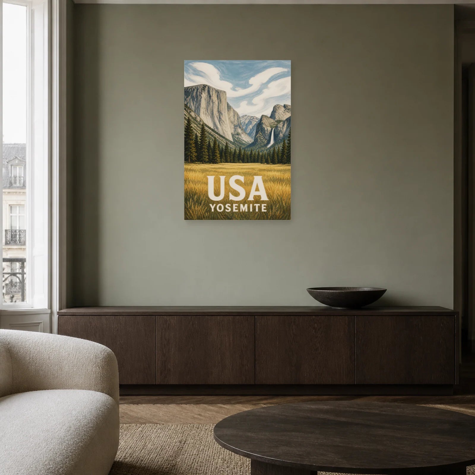 Affiche USA – Yosemite dans un salon - Art Virtuoso