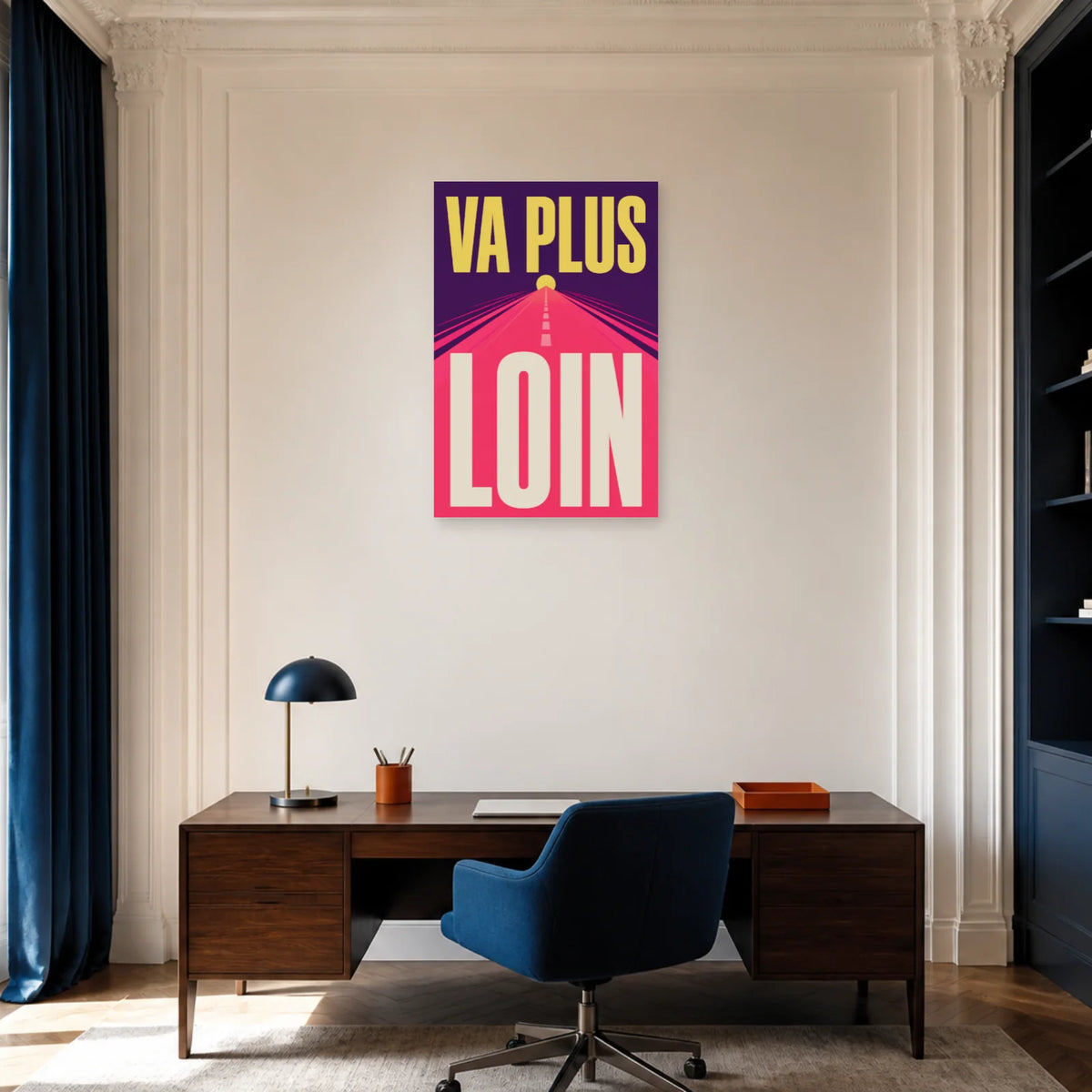 Affiche Va plus loin – Route vers l’horizon dans un bureau - Art Virtuoso