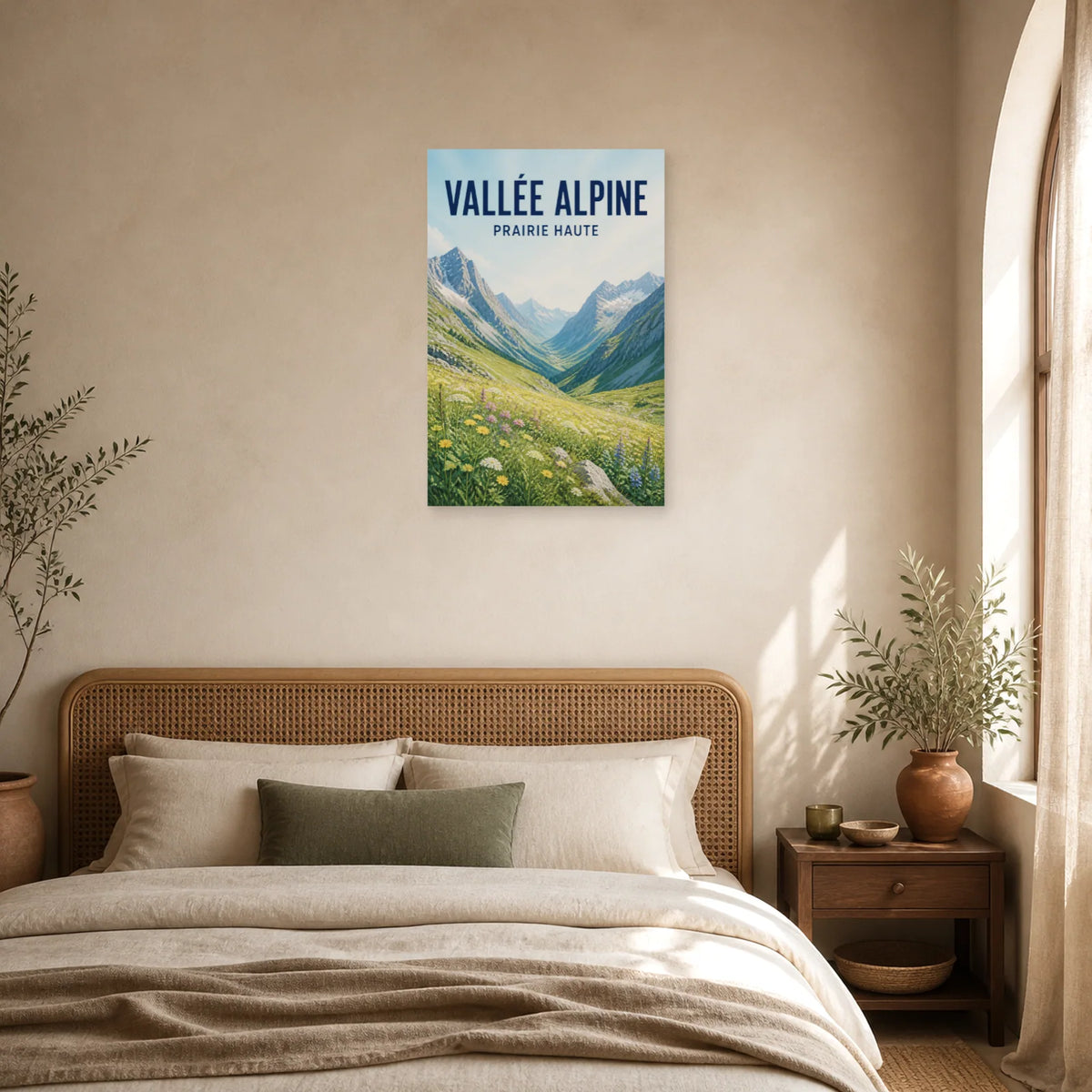 Affiche Vallée Alpine – Prairie Haute dans une chambre - Art Virtuoso