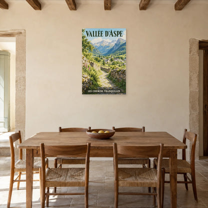 Affiche Vallée d'Aspe - Chemin de pierre dans une salle à manger - Art Virtuoso