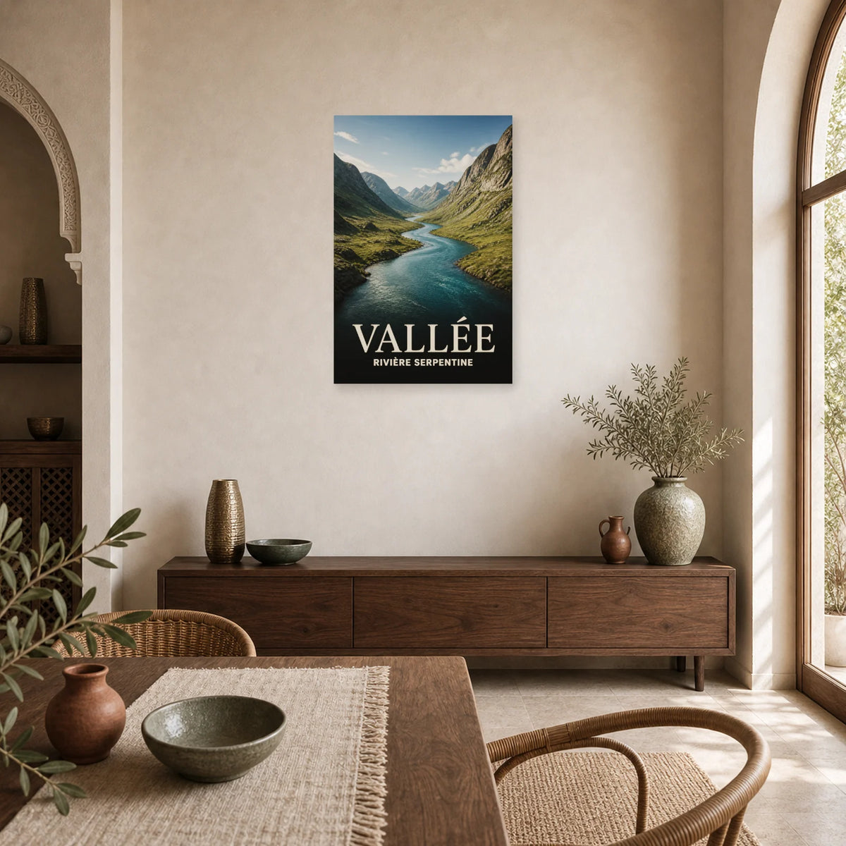 Affiche Vallée – Rivière Serpentine dans une salle à manger - Art Virtuoso