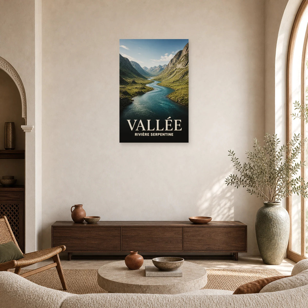 Affiche Vallée – Rivière Serpentine dans un salon - Art Virtuoso