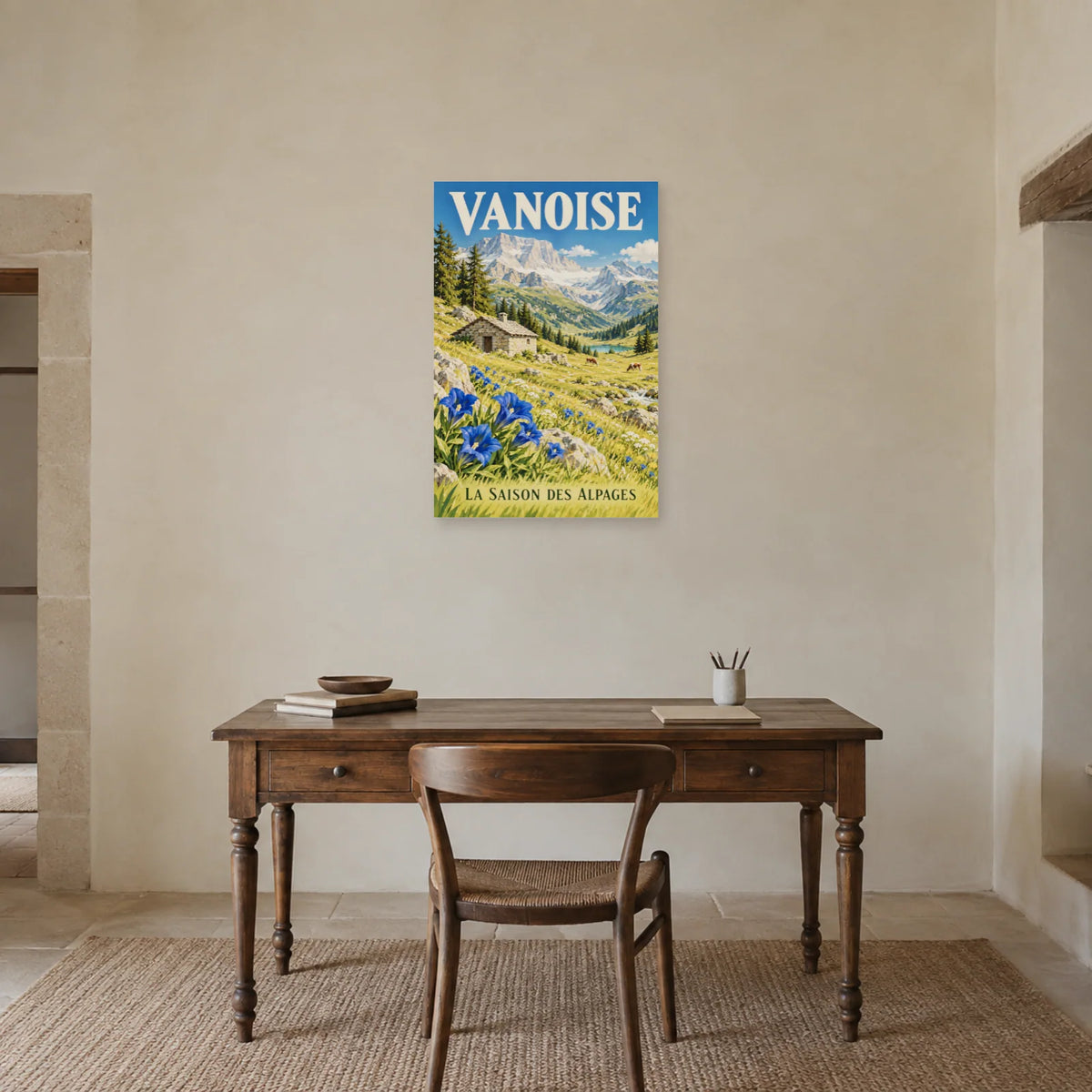 Affiche Vanoise - Alpage d'été dans un bureau - Art Virtuoso