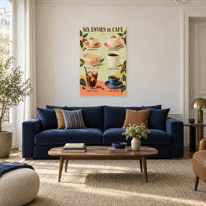 Affiche Variétés de café - Six envies dans un salon - Art Virtuoso