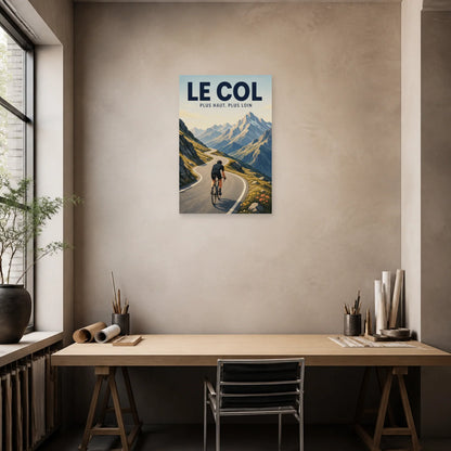 Affiche Cyclisme montagne – Le col dans un bureau - Art Virtuoso