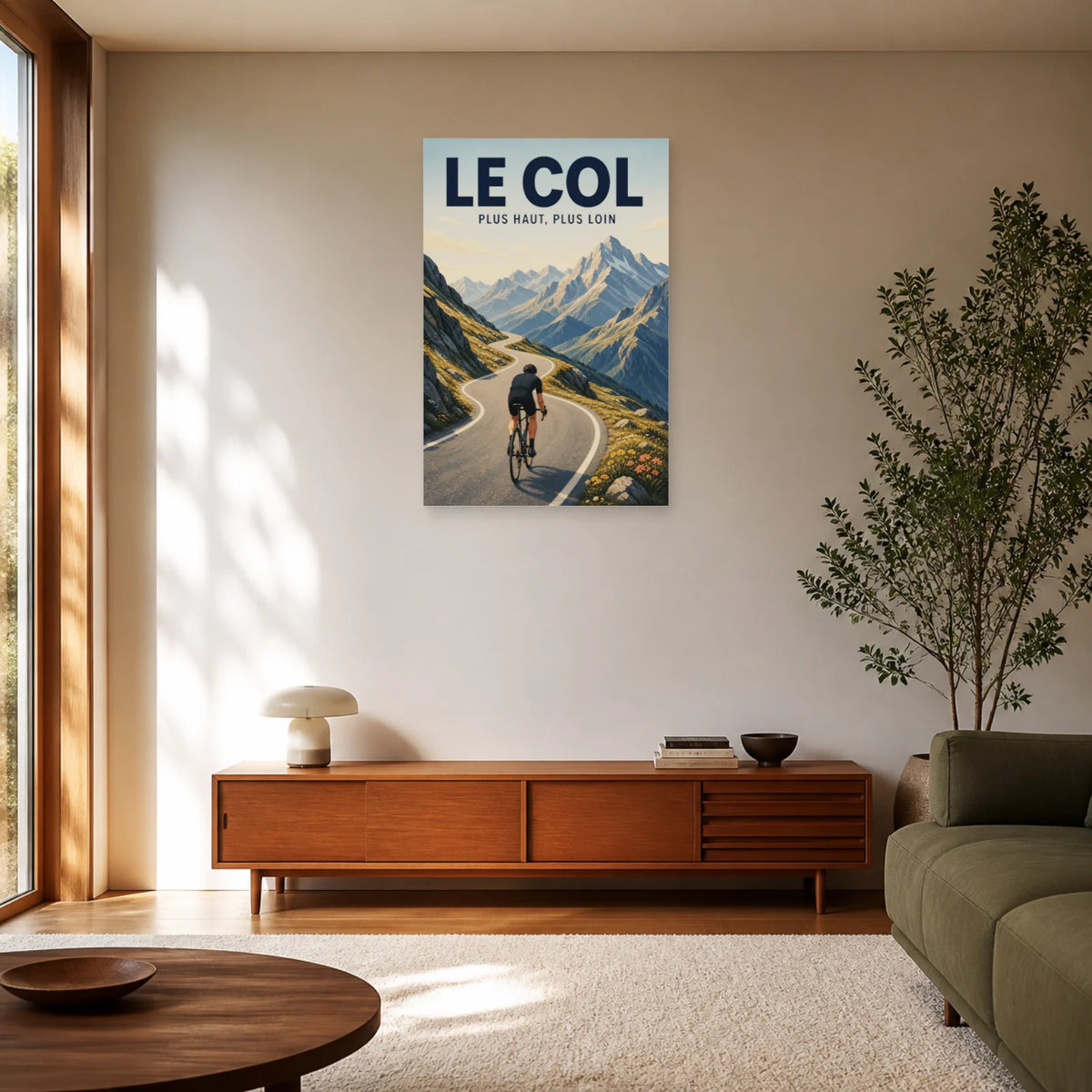 Affiche Cyclisme montagne – Le col dans un salon - Art Virtuoso