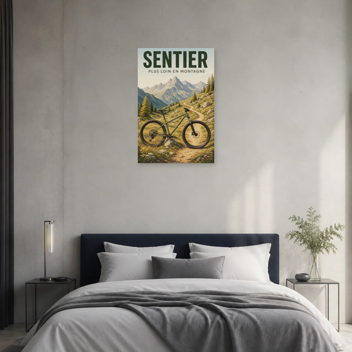 Affiche VTT montagne – Sentier dans une chambre - Art Virtuoso