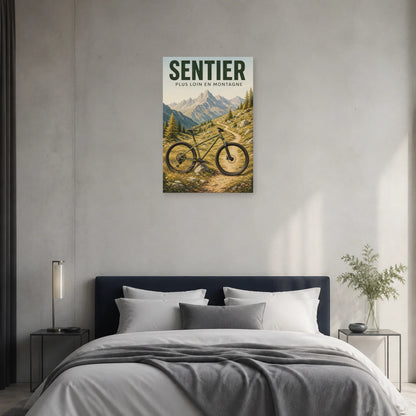 Affiche VTT montagne – Sentier dans une chambre - Art Virtuoso