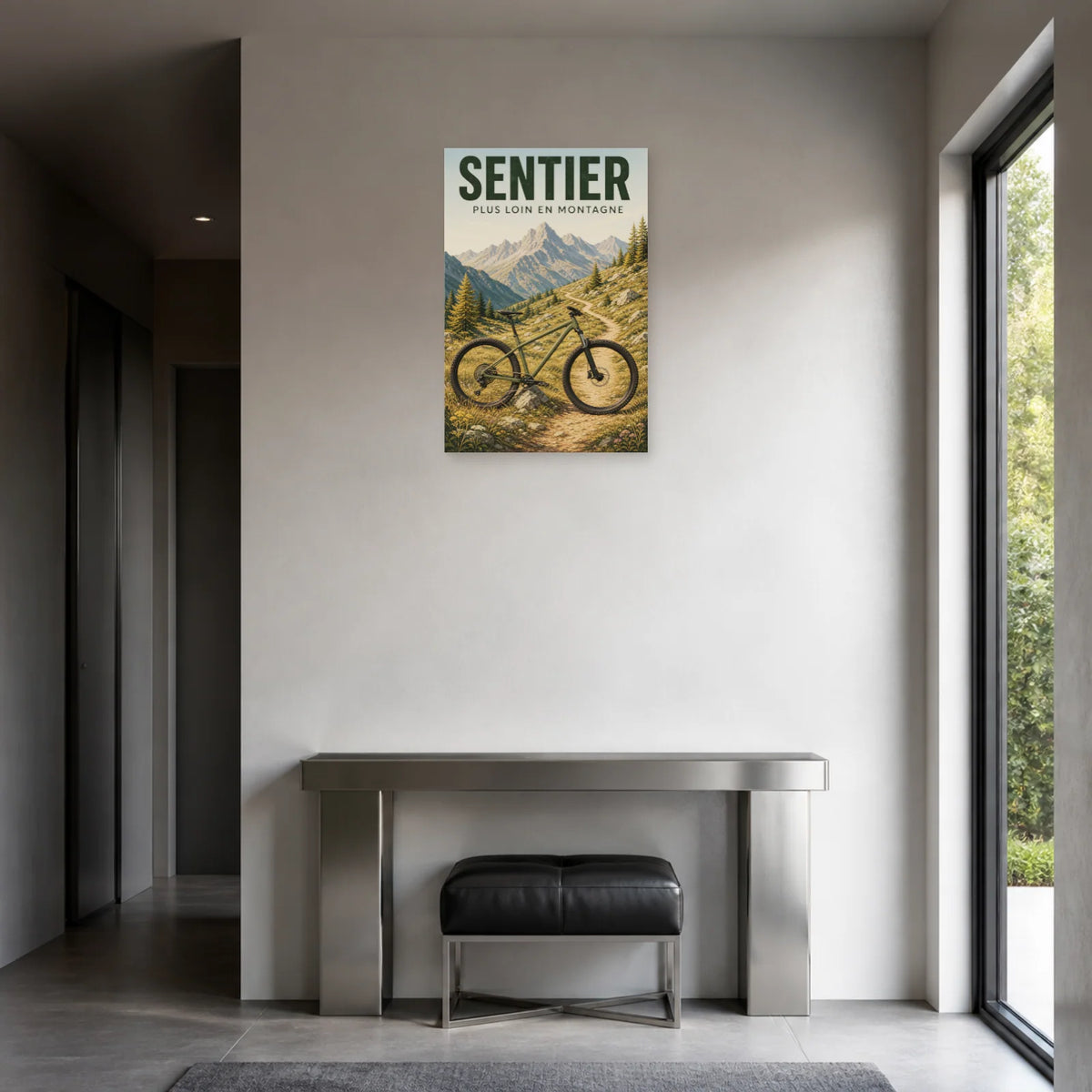 Affiche VTT montagne – Sentier dans une entrée ou un couloir - Art Virtuoso