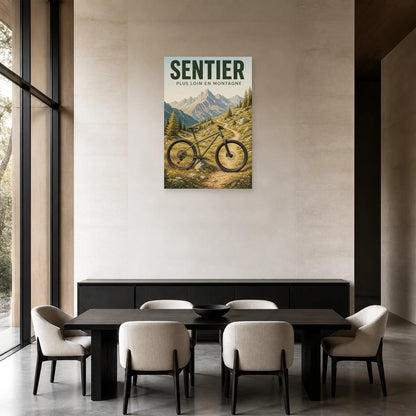 Affiche VTT montagne – Sentier dans une salle à manger - Art Virtuoso