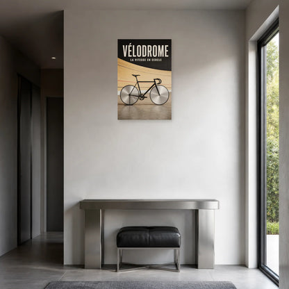 Affiche Vélo de piste – Vélodrome dans une entrée ou un couloir - Art Virtuoso