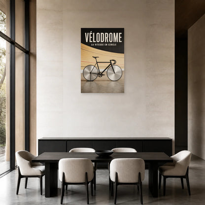 Affiche Vélo de piste – Vélodrome dans une salle à manger - Art Virtuoso