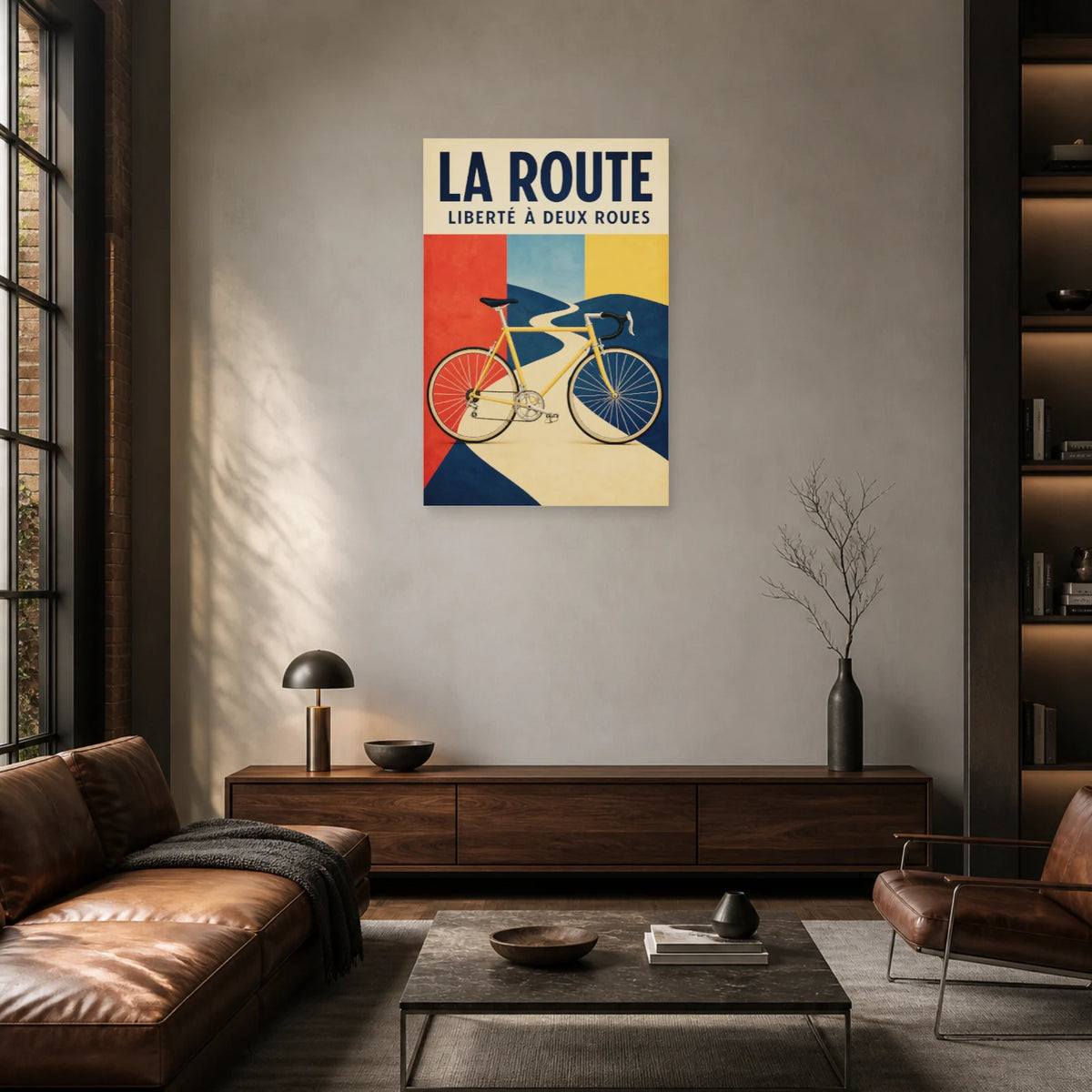 Affiche Vélo vintage – La route en liberté dans un salon - Art Virtuoso