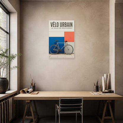 Affiche Vélo urbain – La ville en mouvement dans un bureau - Art Virtuoso
