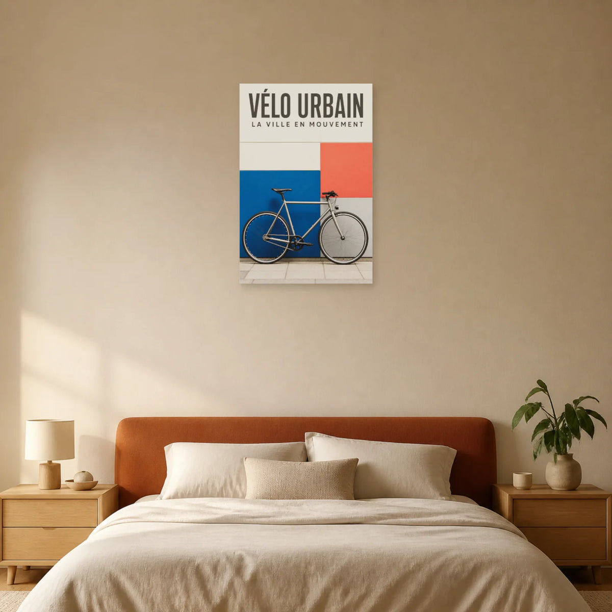 Affiche Vélo urbain – La ville en mouvement dans une chambre - Art Virtuoso