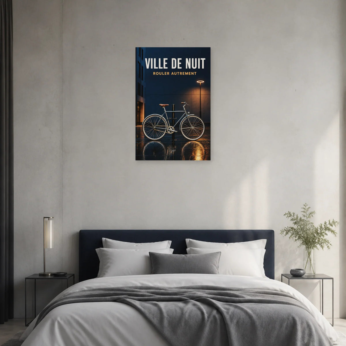 Affiche Vélo de nuit – Rouler autrement dans une chambre - Art Virtuoso