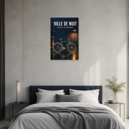 Affiche Vélo de nuit – Rouler autrement dans une chambre - Art Virtuoso