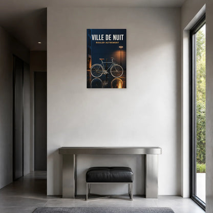 Affiche Vélo de nuit – Rouler autrement dans une entrée ou un couloir - Art Virtuoso