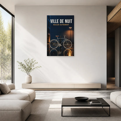 Affiche Vélo de nuit – Rouler autrement dans un salon - Art Virtuoso