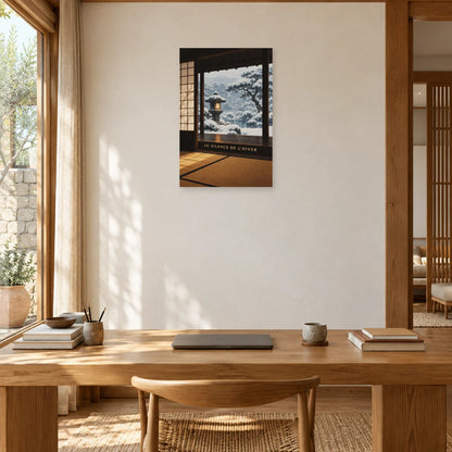 Affiche Véranda japonaise - Silence d'hiver dans un bureau - Art Virtuoso