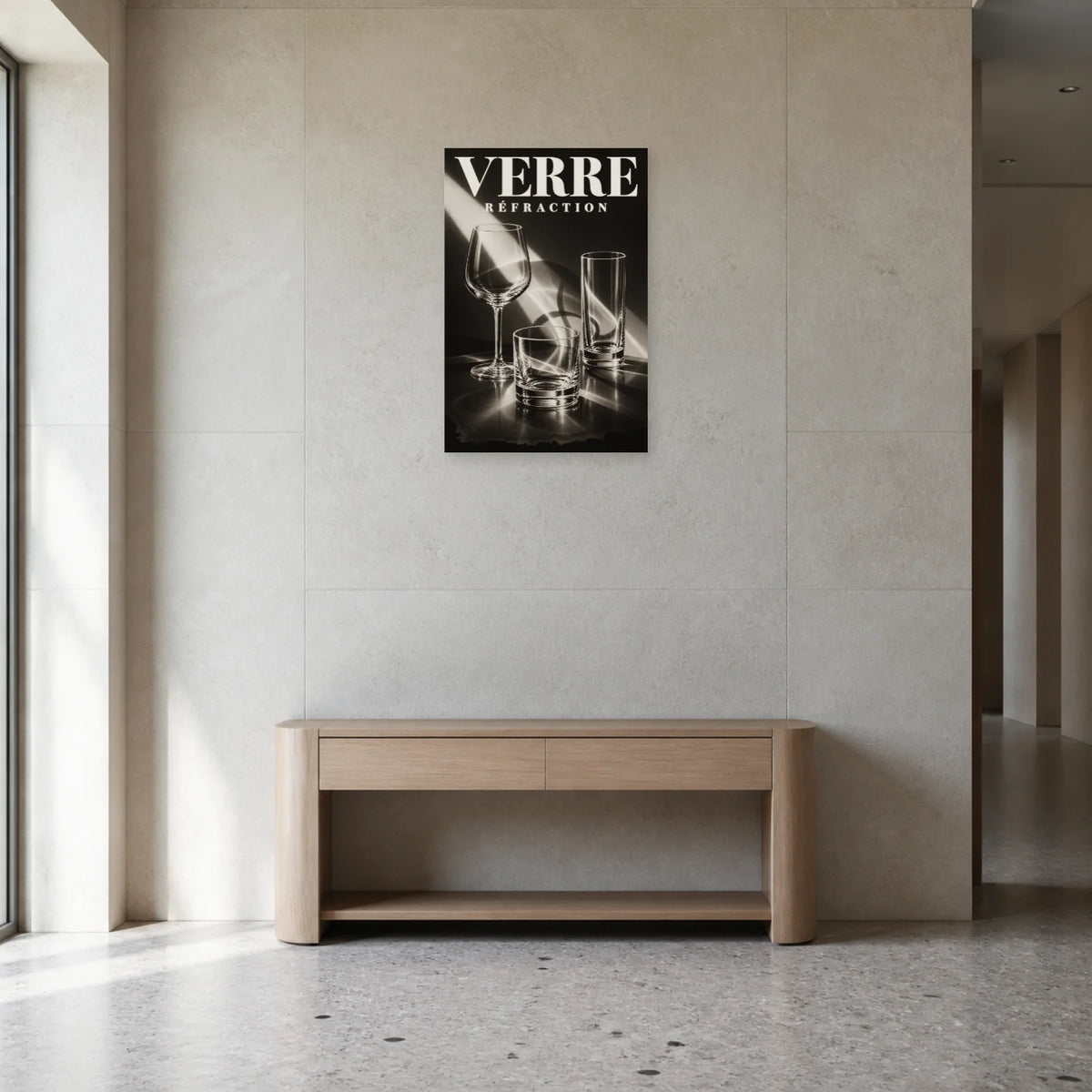 Affiche Verre – Réfraction dans une entrée ou un couloir - Art Virtuoso