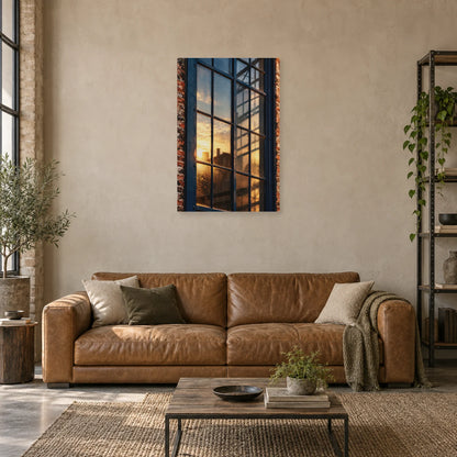 Affiche Verrière d’usine - Reflets dans un salon - Art Virtuoso