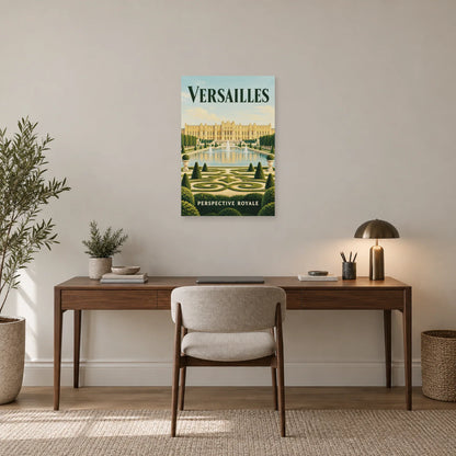 Affiche Versailles - Perspective royale dans un bureau - Art Virtuoso