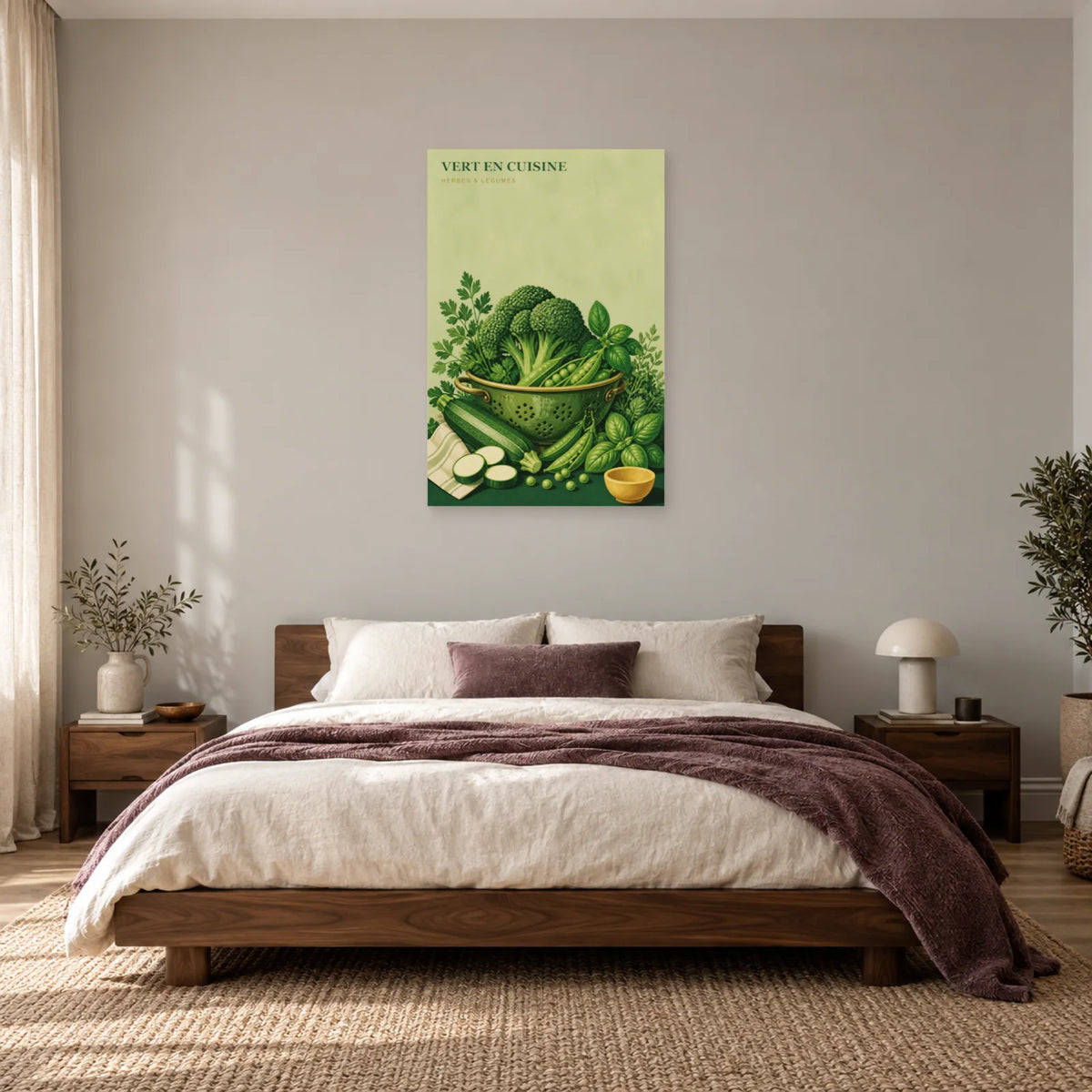Affiche Vert en Cuisine – Herbes & Légumes dans une chambre - Art Virtuoso