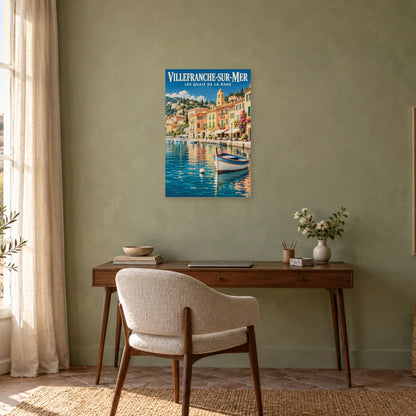 Affiche Villefranche-sur-Mer - Les quais de la rade dans un bureau - Art Virtuoso