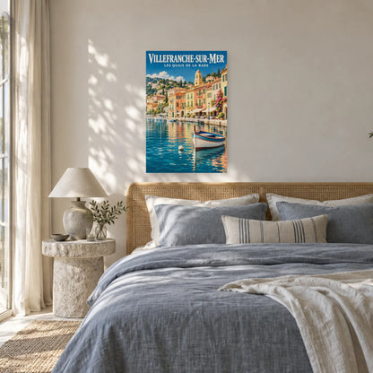 Affiche Villefranche-sur-Mer - Les quais de la rade dans une chambre - Art Virtuoso