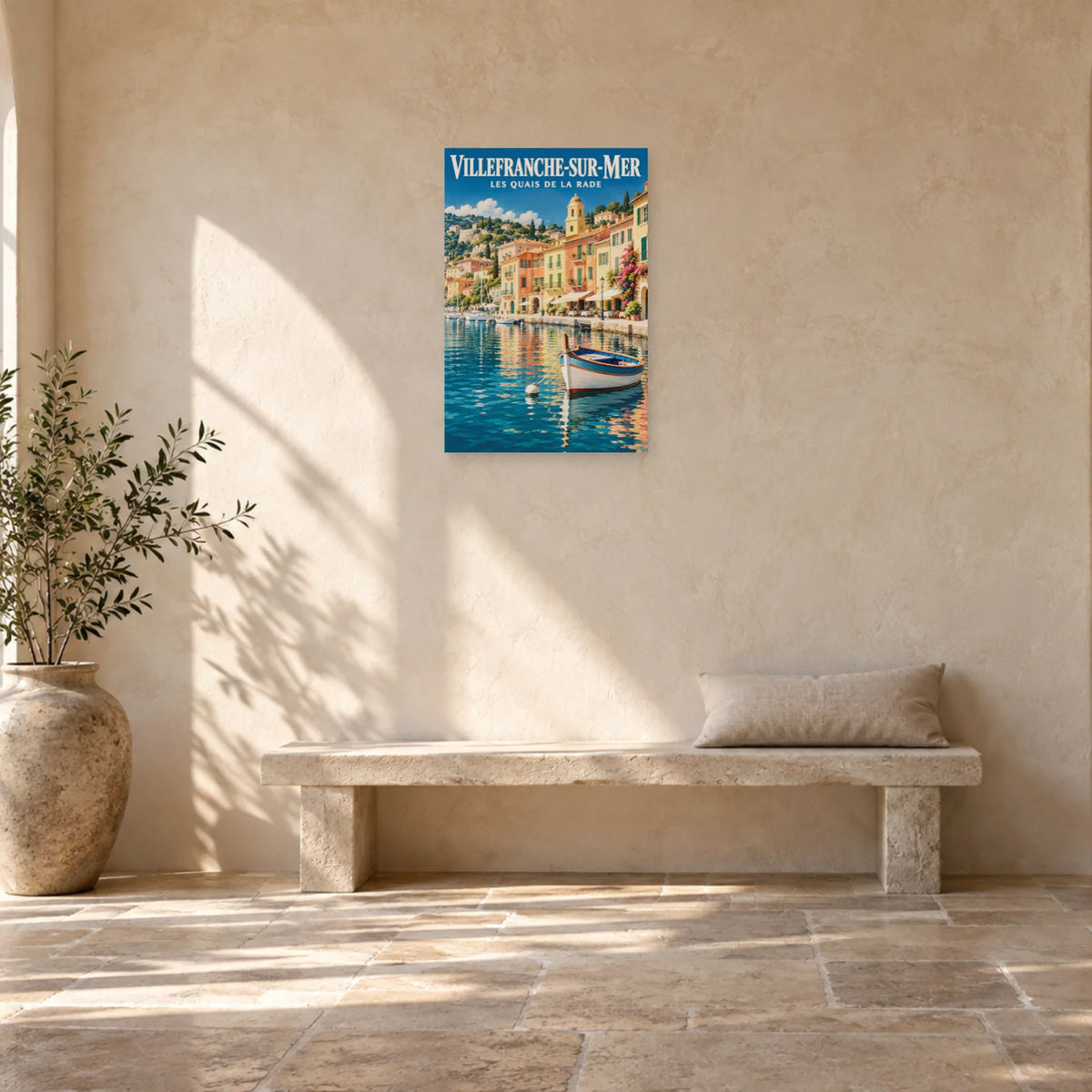 Affiche Villefranche-sur-Mer - Les quais de la rade dans une entrée ou un couloir - Art Virtuoso