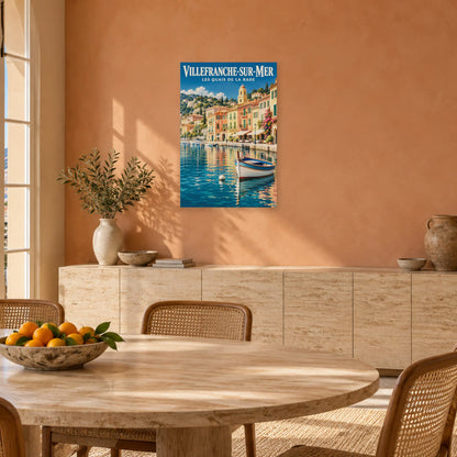 Affiche Villefranche-sur-Mer - Les quais de la rade dans une salle à manger - Art Virtuoso