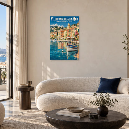 Affiche Villefranche-sur-Mer - Les quais de la rade dans un salon - Art Virtuoso