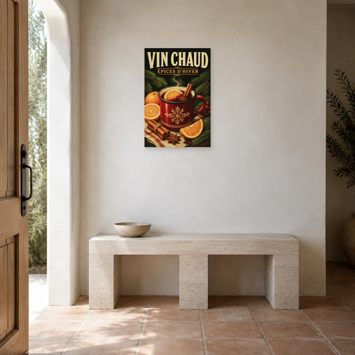Affiche Vin chaud, épices d'hiver dans une entrée ou un couloir - Art Virtuoso
