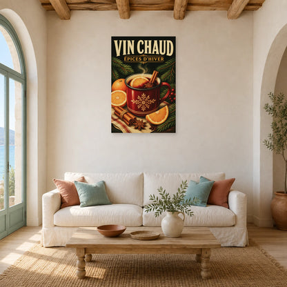 Affiche Vin chaud, épices d'hiver dans un salon - Art Virtuoso