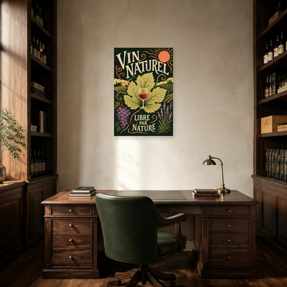 Affiche Vin naturel, libre par nature dans un bureau - Art Virtuoso