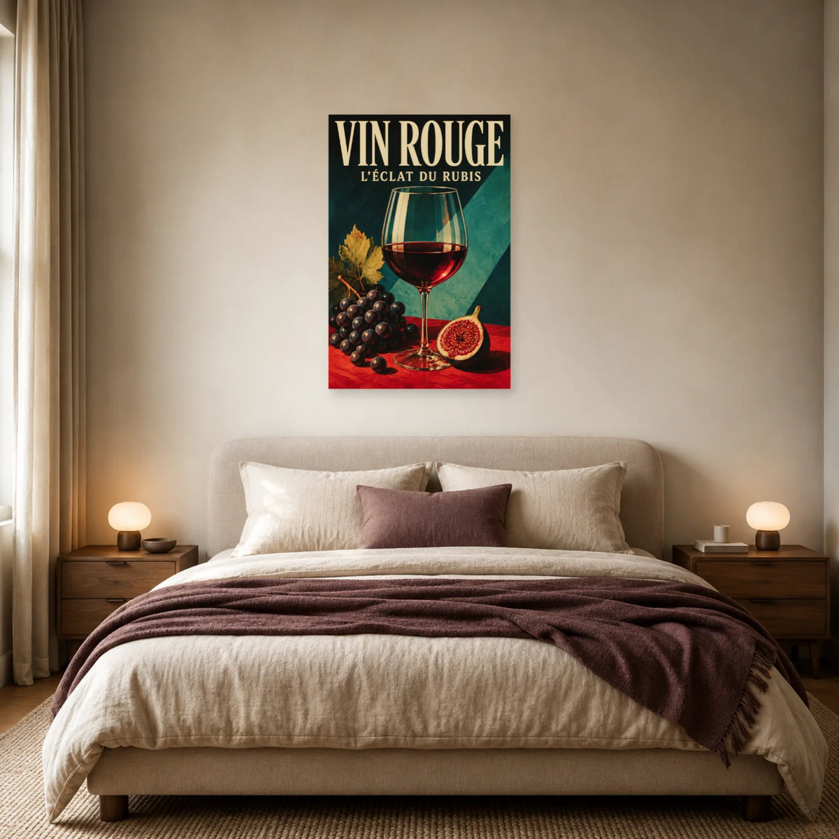 Affiche Vin rouge, éclat du rubis dans une chambre - Art Virtuoso