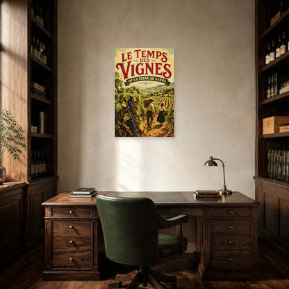 Affiche Le temps des vignes dans un bureau - Art Virtuoso