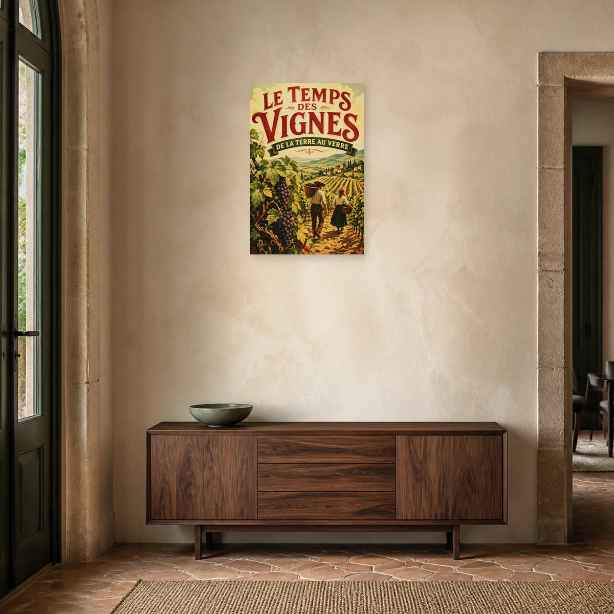 Affiche Le temps des vignes dans une entrée ou un couloir - Art Virtuoso