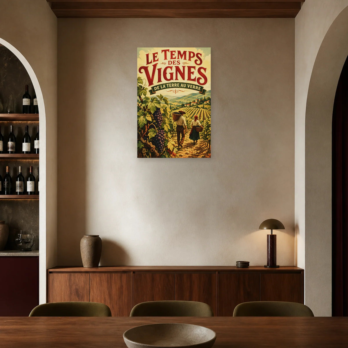 Affiche Le temps des vignes dans une salle à manger - Art Virtuoso