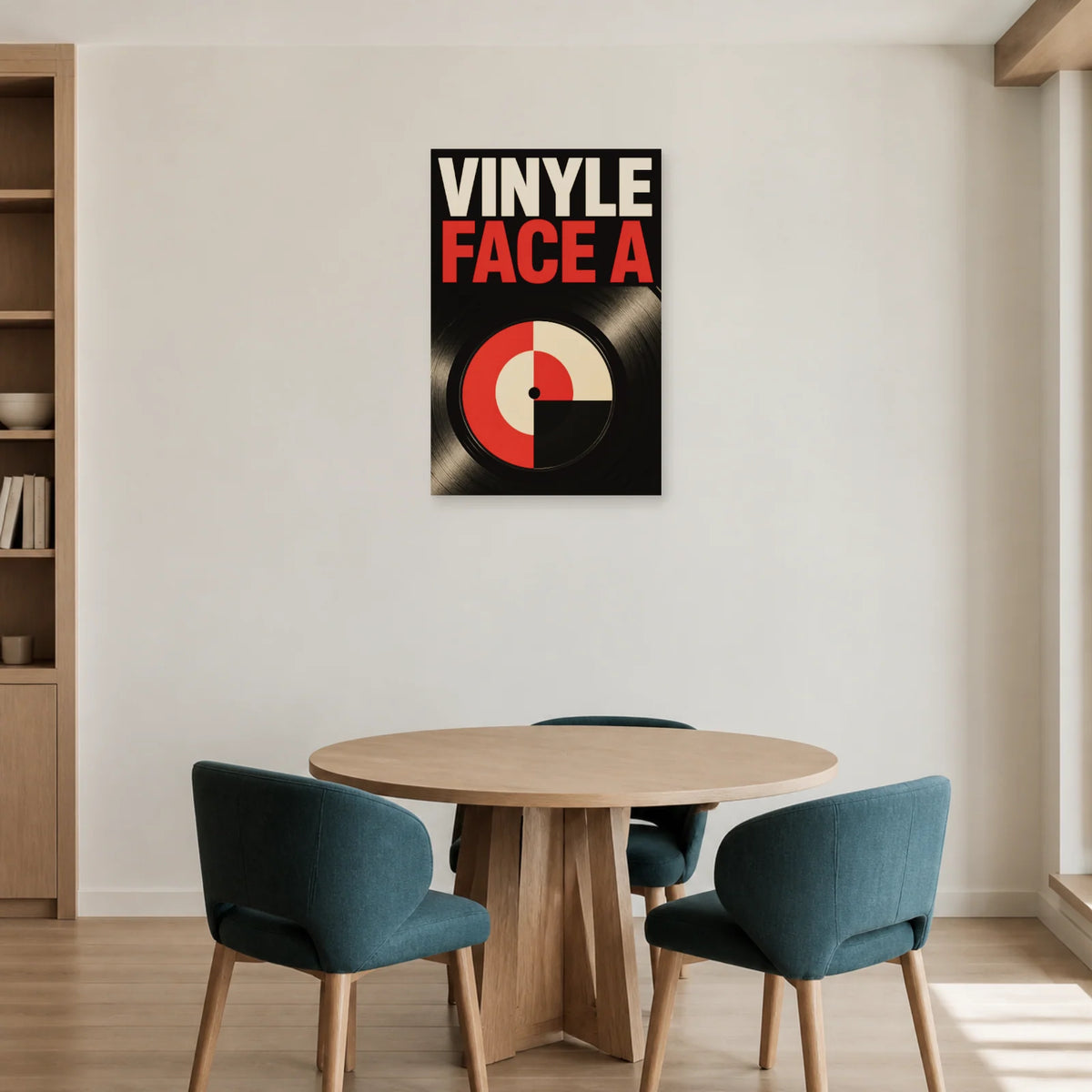 Affiche Vinyle – Face A dans une salle à manger - Art Virtuoso