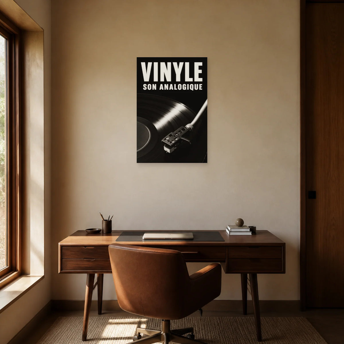Affiche Vinyle – Son Analogique dans un bureau - Art Virtuoso