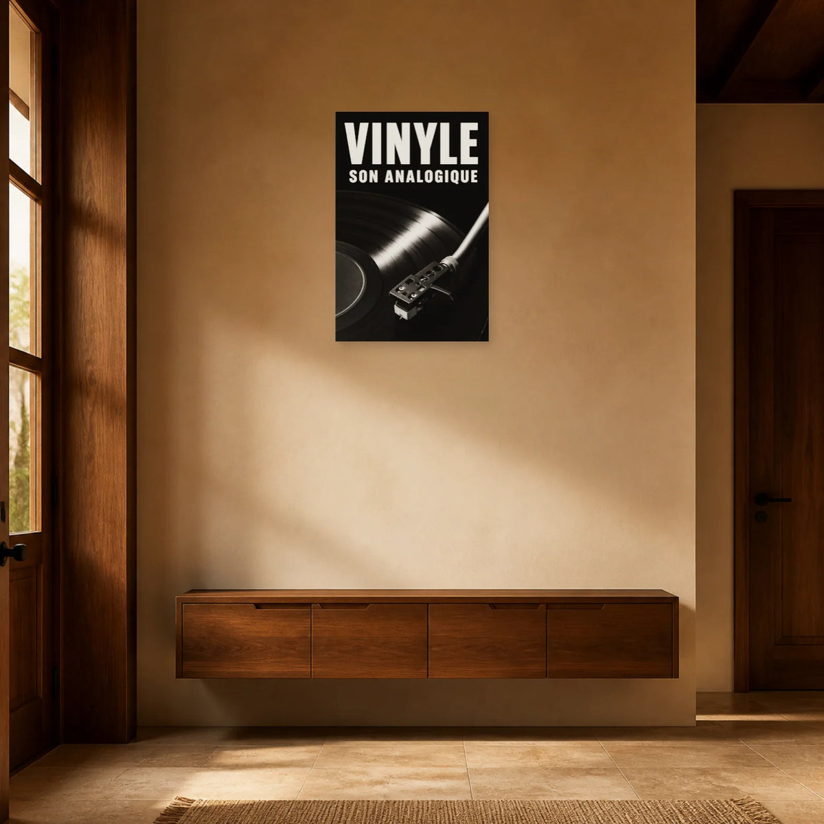 Affiche Vinyle – Son Analogique dans une entrée ou un couloir - Art Virtuoso