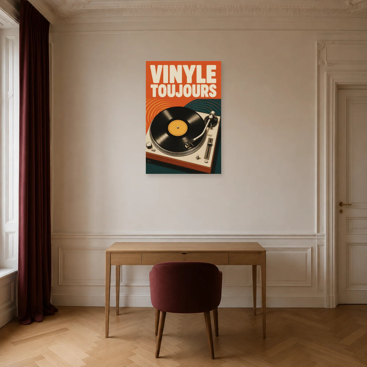 Affiche Vinyle vintage - Toujours dans un bureau - Art Virtuoso